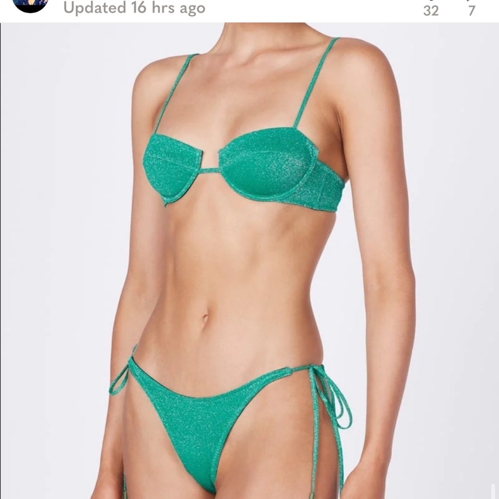 NWT TRIANGL Mala Jaded Sparkle green bikini